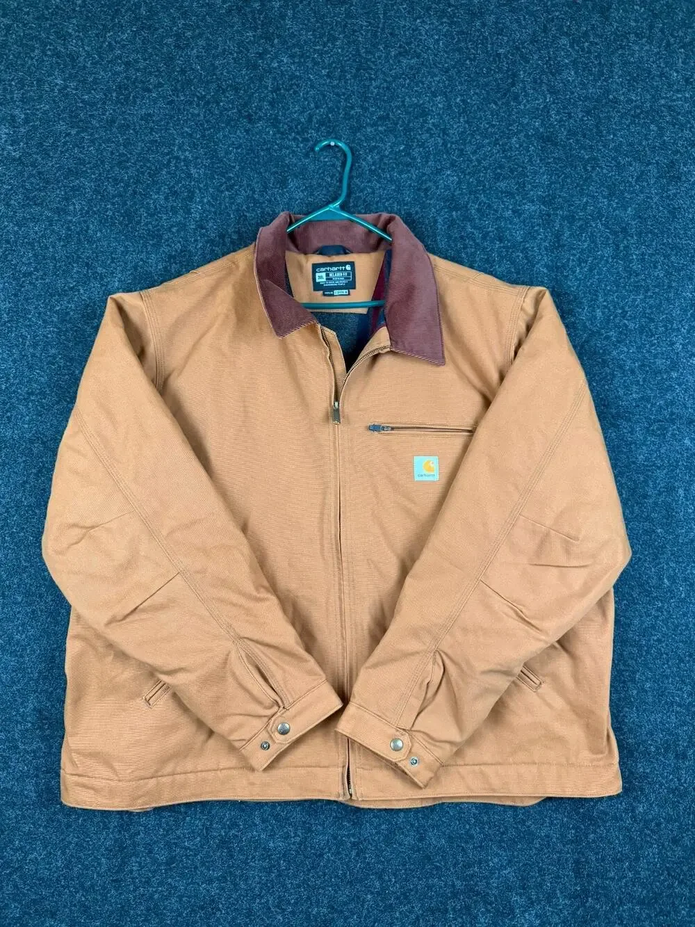 Carhartt OJ3828-M Blanket Lined Duck Jacket Brown Relaxed Fit 3XL Work Coat